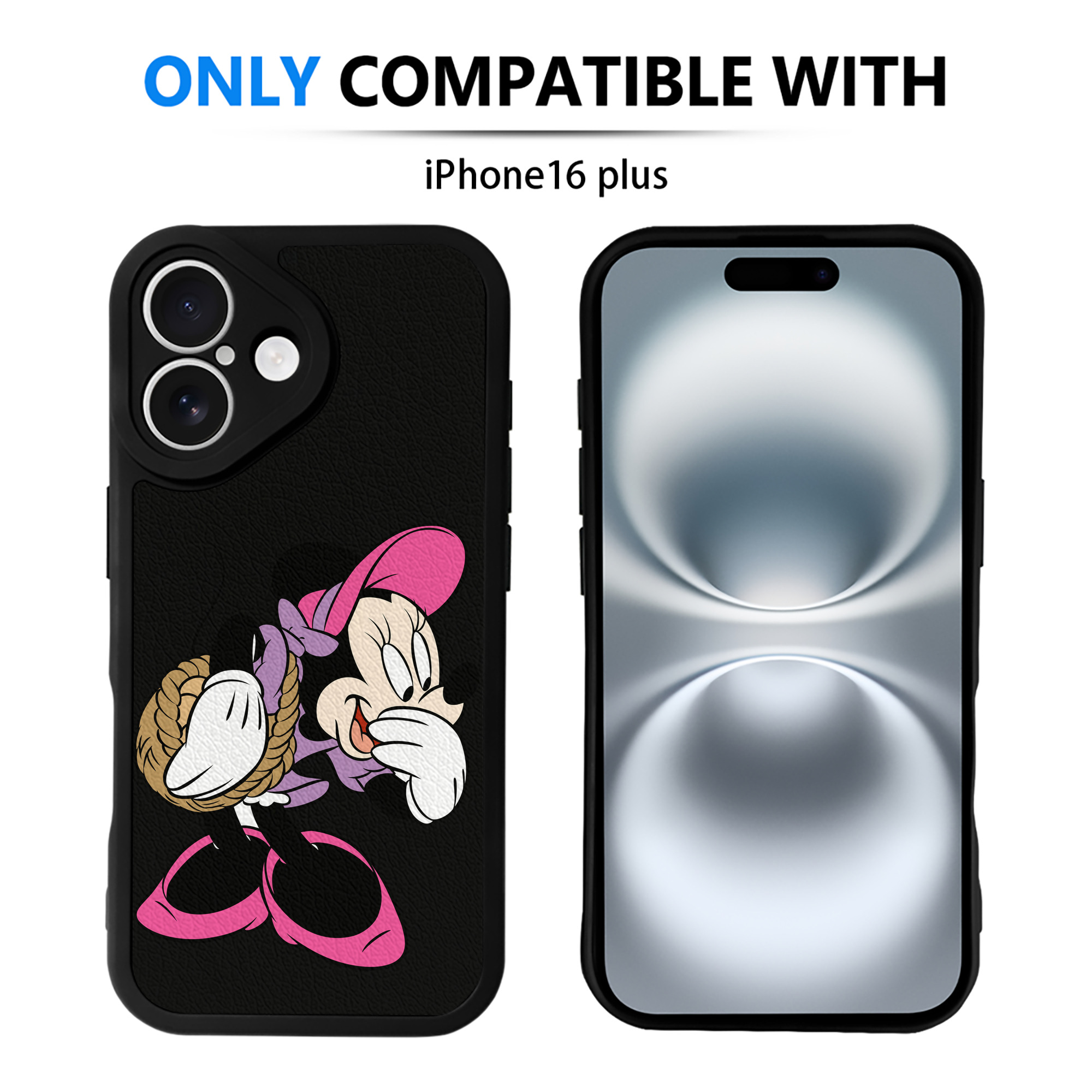（画像用） ミッキーマウス Mickey Mouse 【iPhone 16シリーズ対応】シリコンスマホケース（レザー調） 材質：シリコン